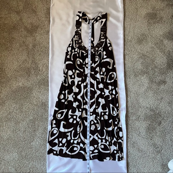 INC Brown and white T-back tank dress with stud details, Size L - Picture 8 of 8